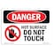 Signmission OSHA Danger Sign, Hot Surface Do Not Touch, 18in X 12in Decal, 18" W, 12" H, Landscape OS-DS-D-1218-L-2231 - alternate 1